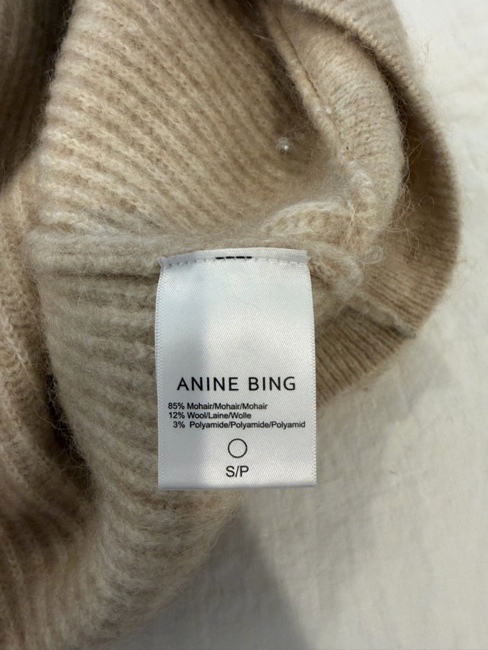 Anine Bing Maxwell Cardigan: mohair, gold buttons, oatmeal - Picture 12 of 13